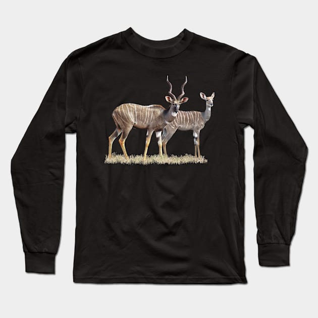 Lesser Kudu - Pair, Antelope, Kenya / Africa Long Sleeve T-Shirt by T-SHIRTS UND MEHR